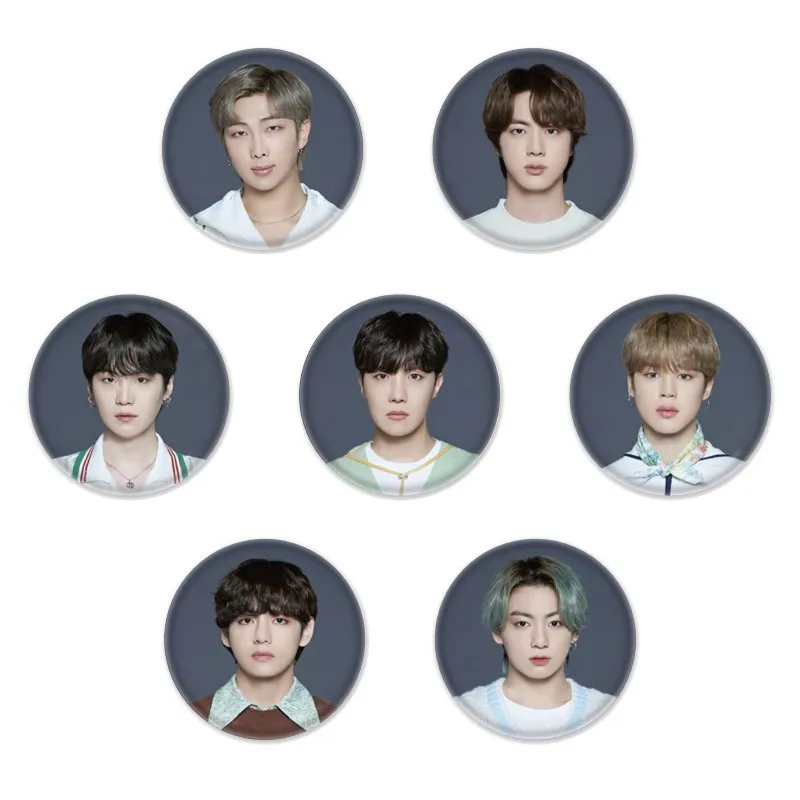

New Kpop Bangtan Boys Album JK Round Pin Badges Metal Pins Brooch Bag Cap Cloth Accessories Decoration 58MM Hot Sale