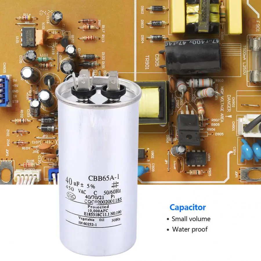40 мкФ компрессорный конденсатор CBB65 450V из алюминиевой фольги воздушный пусковой