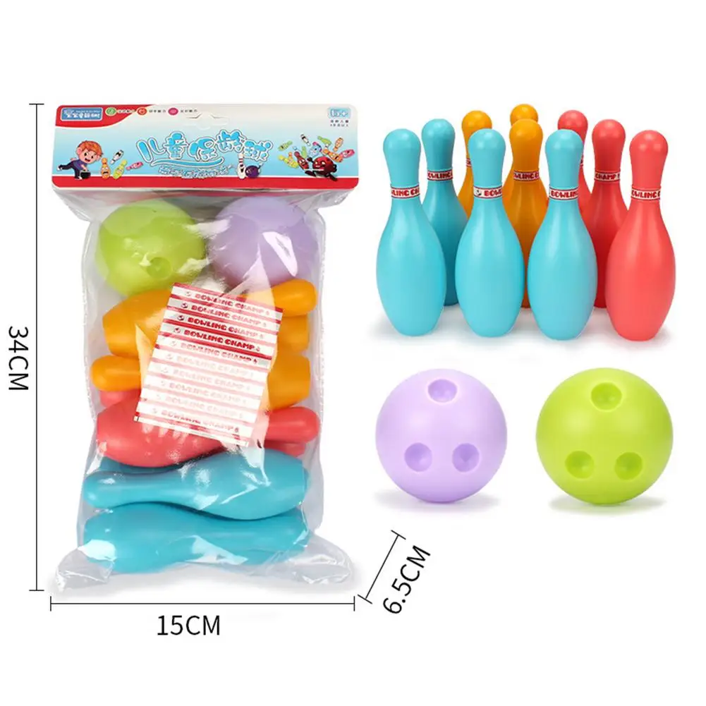 10 контактов 2 шара детский спортивный набор игрушек для боулинга красочные шары