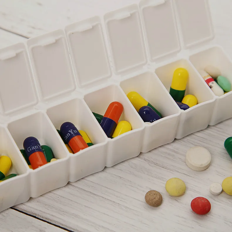 Портативный 7 дней держатель для таблеток Еженедельный медицинский органайзер