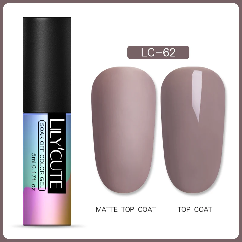 62 LILYCUTE матовый Гель-лак для ногтей Gery color зимний Гель-лак для ногтей матовое верхнее покрытие отмачиваемый УФ-Гель-лак для нейл-арта - Цвет: 62