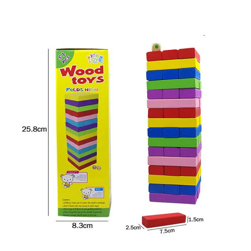 2 цвета развивающие игрушки Деревянная Башня деревянный блок укладка игра с