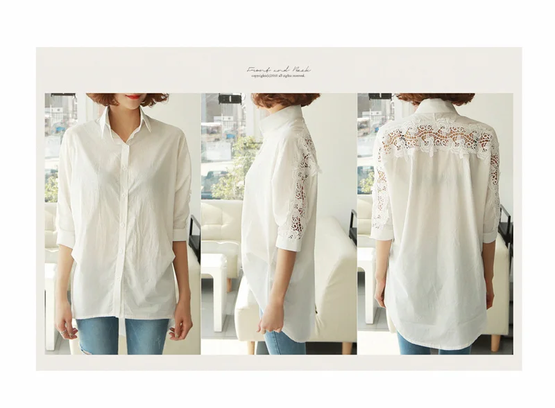 

fashion womens tops and blouses 2019 backless sexy Hollow Out Lace Blouse Shirt Ladies solid White office blouse women 1310 40