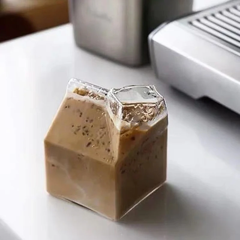 Кавайная кружка стеклянная для кофе прозрачная молока чая воды сока напитков