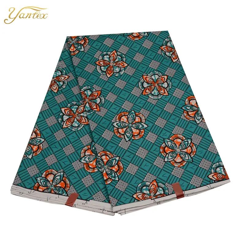 18040015 YANTEXTILE новая Анкара ткань Африканский настоящий воск принт Tissu Africain 6 ярдов настоящий воск Африканский батик ткань для свадебного платья - Цвет: 18040015