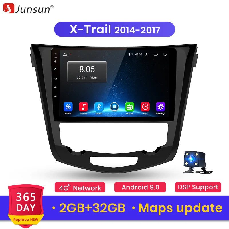 Junsun 2 Din Android 8 1 2G ram автомобильный Радио мультимедийный плеер Navi gps для Nissan X Trail Qashqai