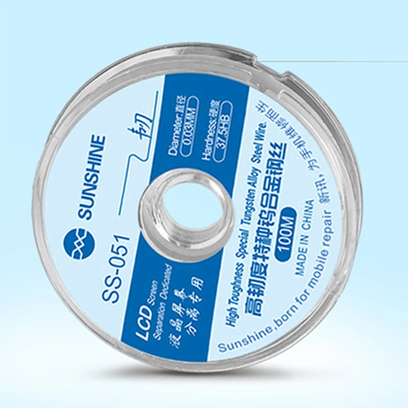 

SS-051 0.03mm LCD Screen Cutting Line High Toughness Tungsten Alloy Steel Separating Wire for Phone OLED Curved Refurbish Tools