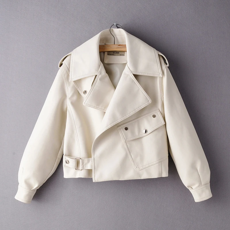 2020 Spring Elegant White Ladies Coats Streatwear Puff Sleeve Female Jacket Girls Coat