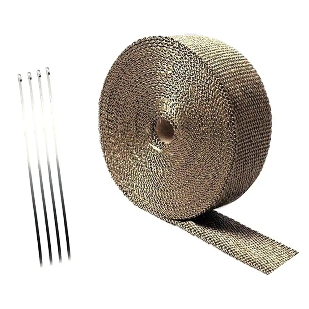 

5M Car Moto Heat Shield Wrap Turbo Exhaust Heat Tape Wrap Pipe Wrap Shields Manifold Header Insulation Cloth Roll