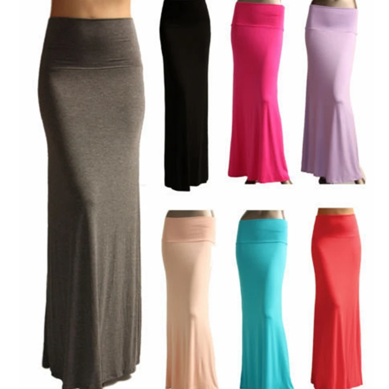 

Lugentolo Mermaid Skirt Women Summer Fashion New High Waist Slim Solid Color Long Skirts for Women