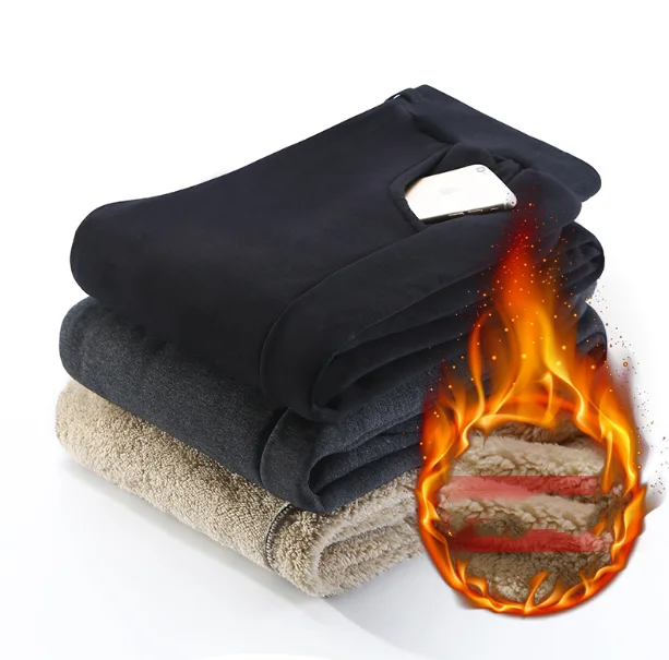 Зимние мужские тренировочные брюки матовый тяжелый толстые теплые повседневные