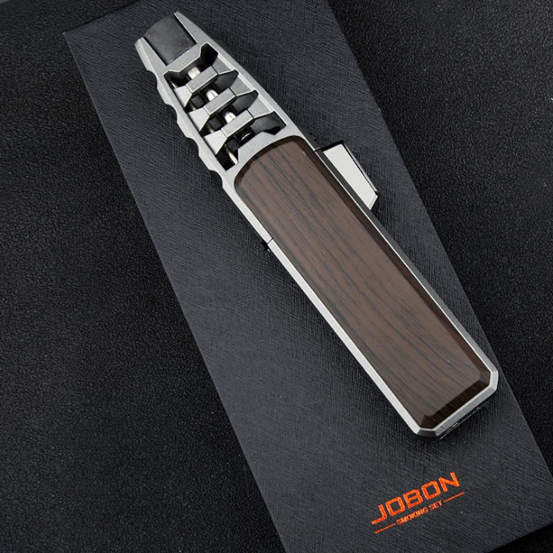 Зажигалка для сигар многоразовая газовая ветрозащитная мощная металлическая