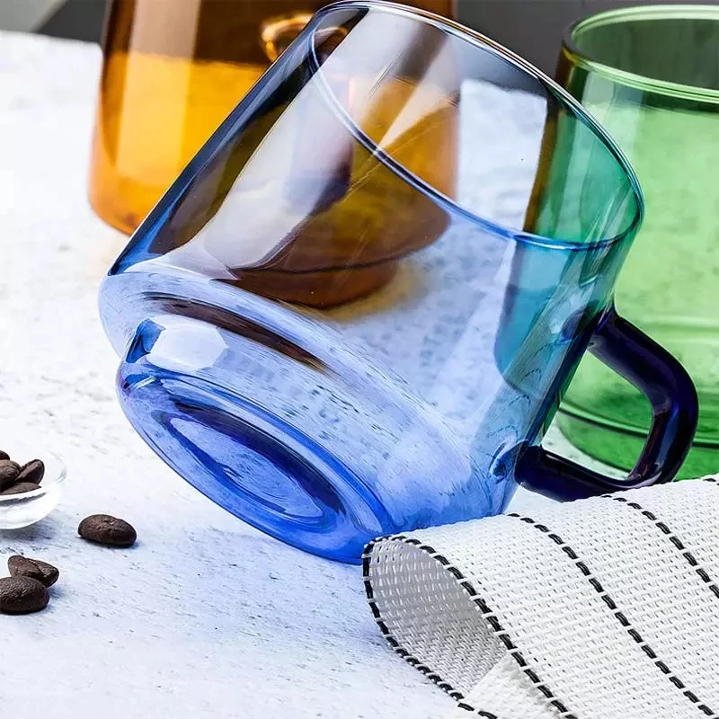 300 мл стеклянная чашка с двойными стенками кофейная кружка цветная термостойкая