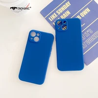 blue silicone phone case for iphone 13 12 11 pro max xr xs max soft luxury matte texture case for iphone 5s 6 7 8 plus cover hot