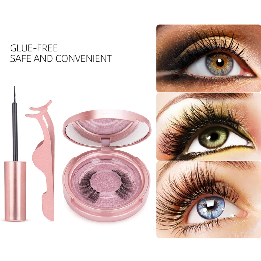 1 пара магнитных накладных ресниц Жидкий Магнитный комплект подводки для глаз