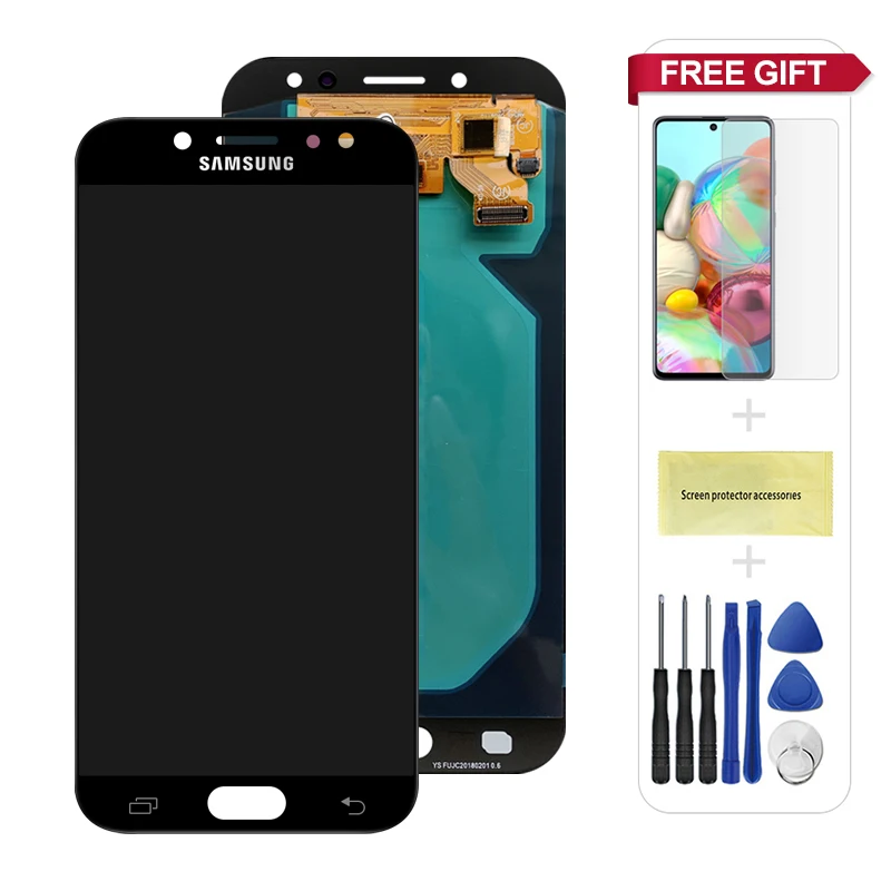 ЖК дисплей Super AMOLED для Samsung Galaxy J7 Pro 2017 J730 J730F дигитайзер сенсорный экран полная