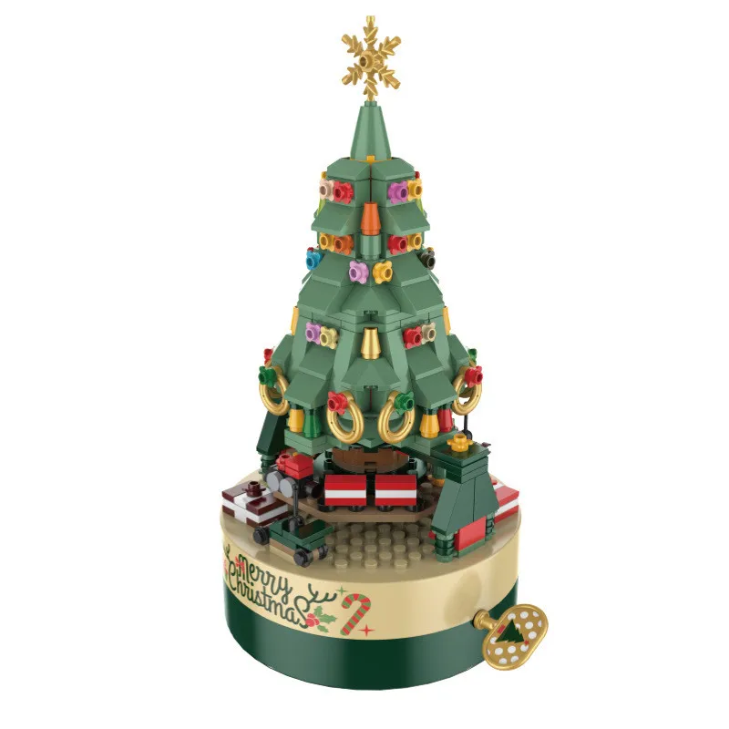 

2021 City Winter Village Christmas Tree Building Blocks DIY Technical Dream Music Box Bricks Toys Gifts For Girls