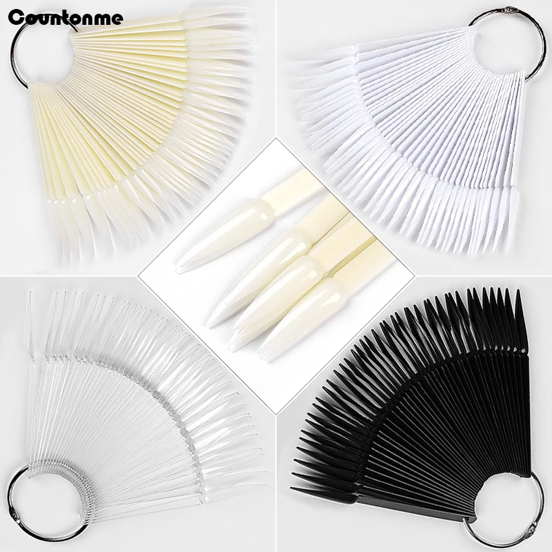 40 шт. острые накладные наконечники для ногтей натуральный прозрачный вентилятор