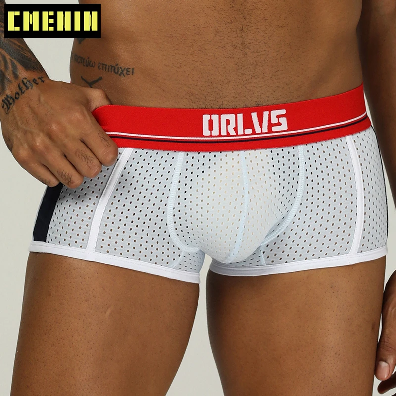 Мужские трусы боксеры Gay Mesh boxerкороткие Дышащие Боксеры Мужское нижнее белье мужские трусы забавные трусы Homme мужская одежда OR193