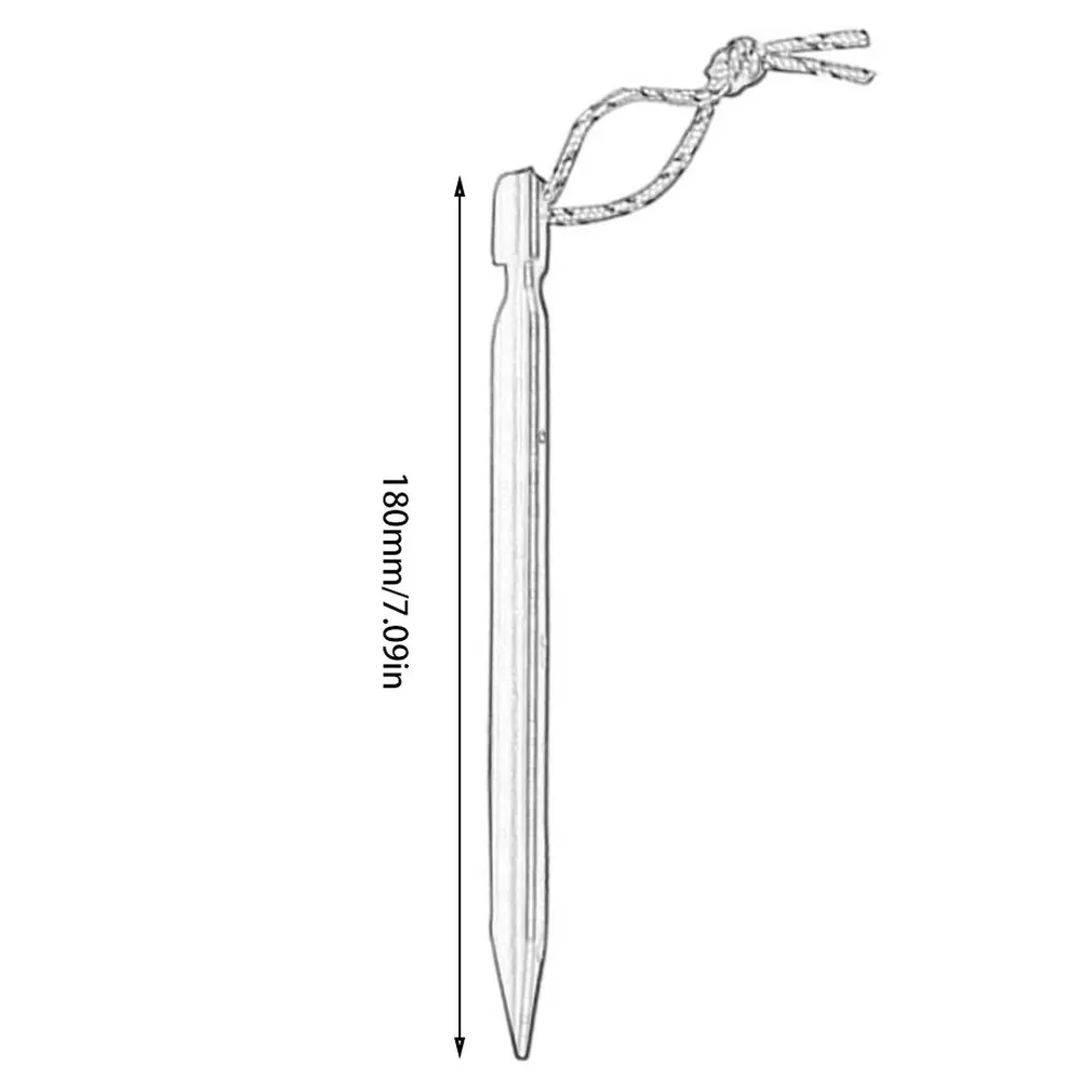 

18cm Tent Peg Nail 700I Aluminium Alloy Stake with Rope Camping Equipment Outdoor Traveling Tent Building Outdoor Tools