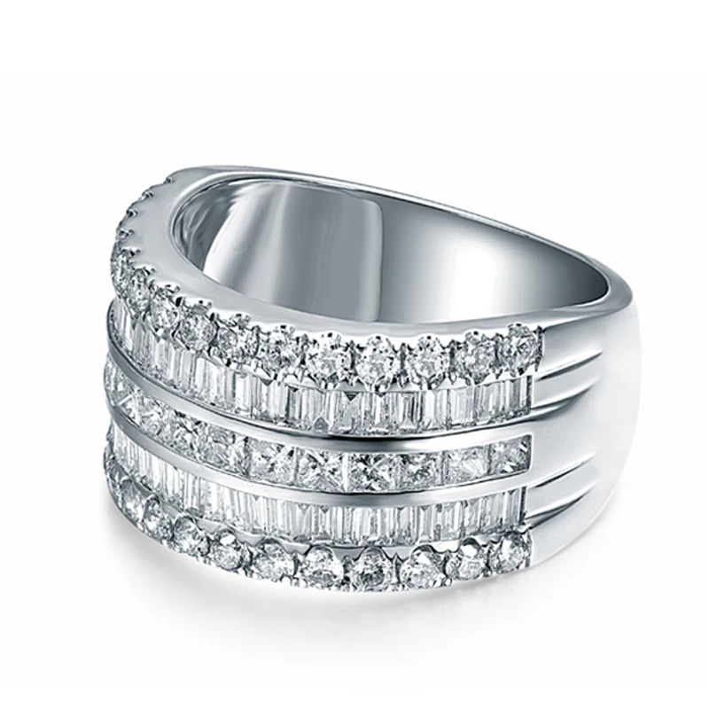 Женское кольцо из белого золота 18 карат с бриллиантами|ring for|rings for couplesring band |