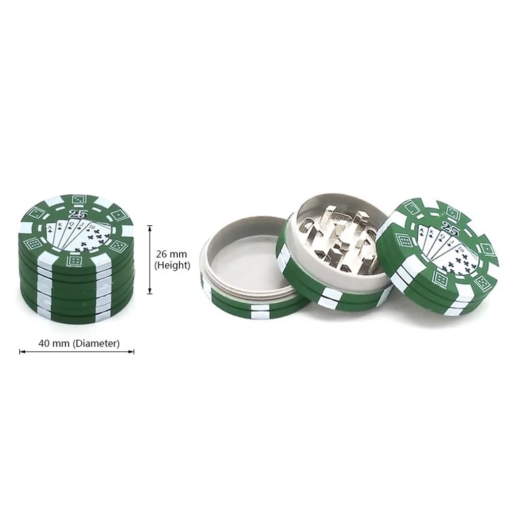 1 шт. 3 слойный измельчитель табака в стиле покера милый и травы измельчители