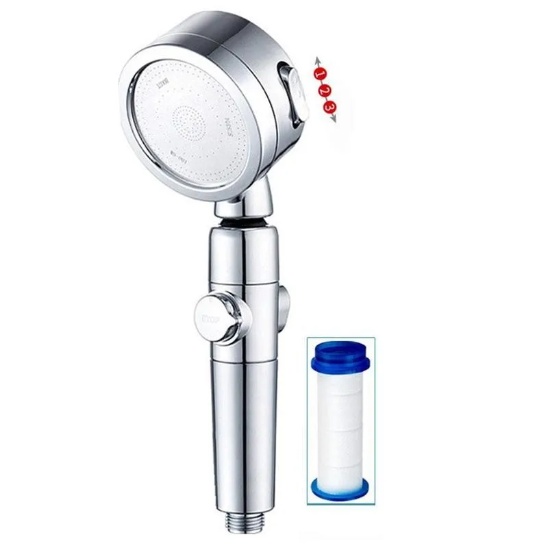 

3 Mode Shower Head High Pressure Replaceable PP Cotton Filter Element Bath Shower Filter with Water Stop and Showering Switch