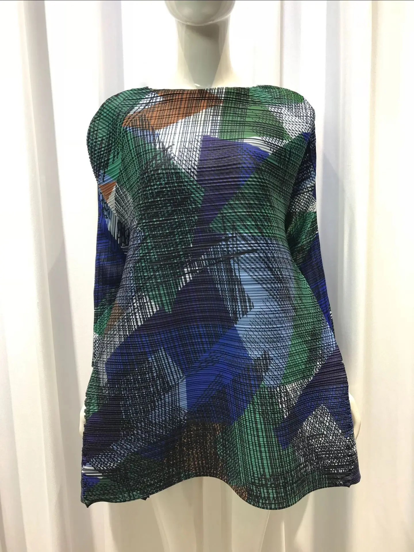 

TVVOVVIN 2021 New Fashion Printing Wide Leg Pants Set Women's Spring Long Sleeve Round Neck Loose Two Piece Suit DFB3
