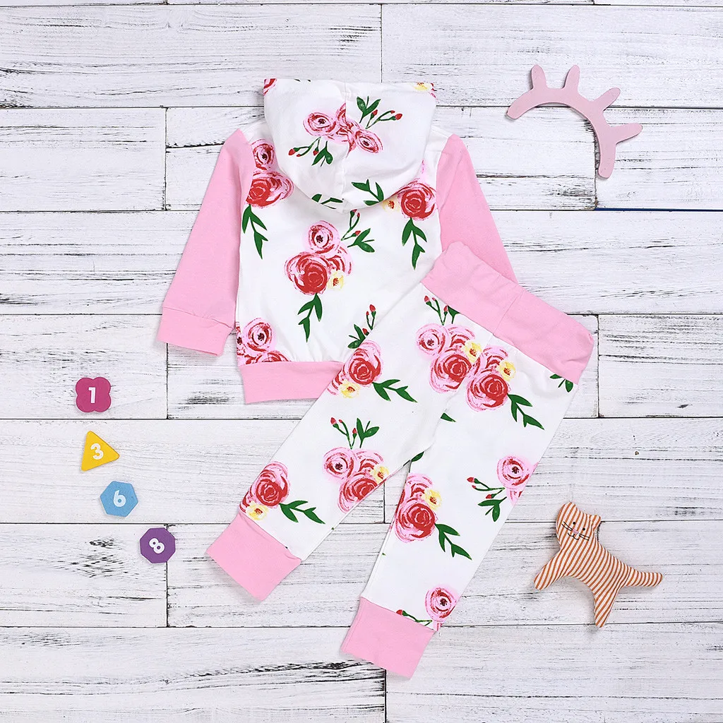 Одежда для малышей Толстовка с капюшоном и длинными рукавами цветочным рисунком