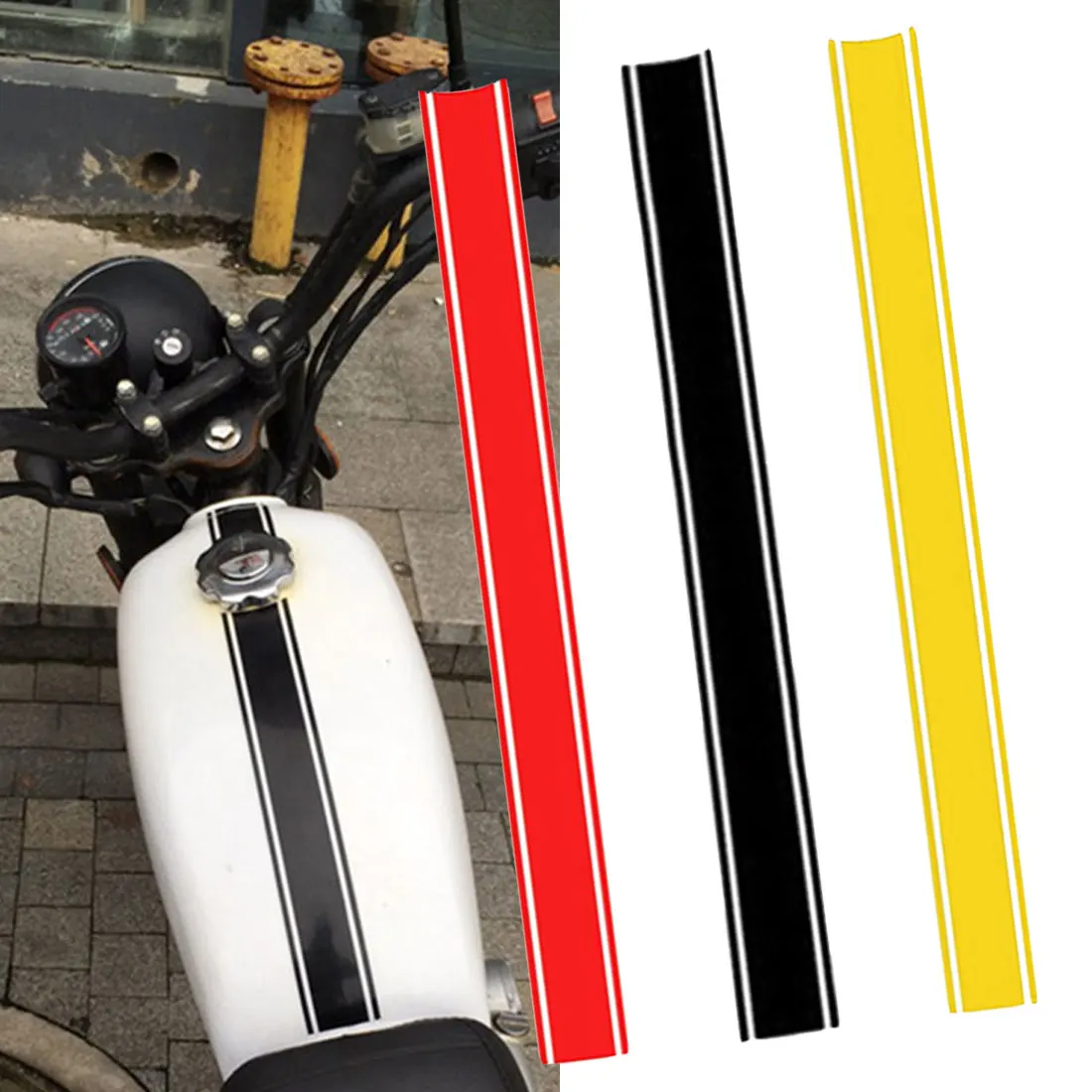 

1Pcs 50*4.5CM DIY Fuel Tank Sticker Waterproof for Racing Motorcycle Accessories Decoration Striped Sticker Motorcycle Decals