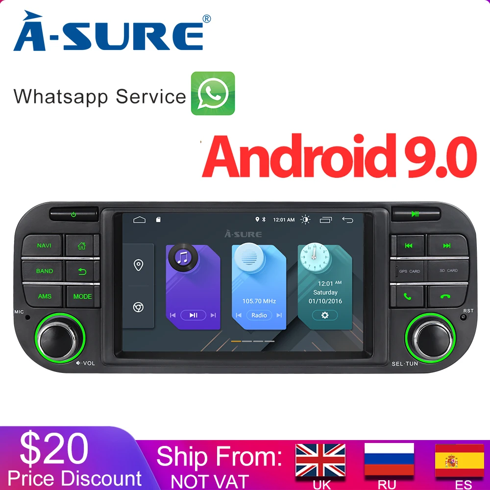 A-Sure 16 Гб rom 5 дюймов Android 9,0 радио gps Автомобильный плеер стерео навигация для Jeep Grand Cherokee Jeep Wrangler 2003-2006