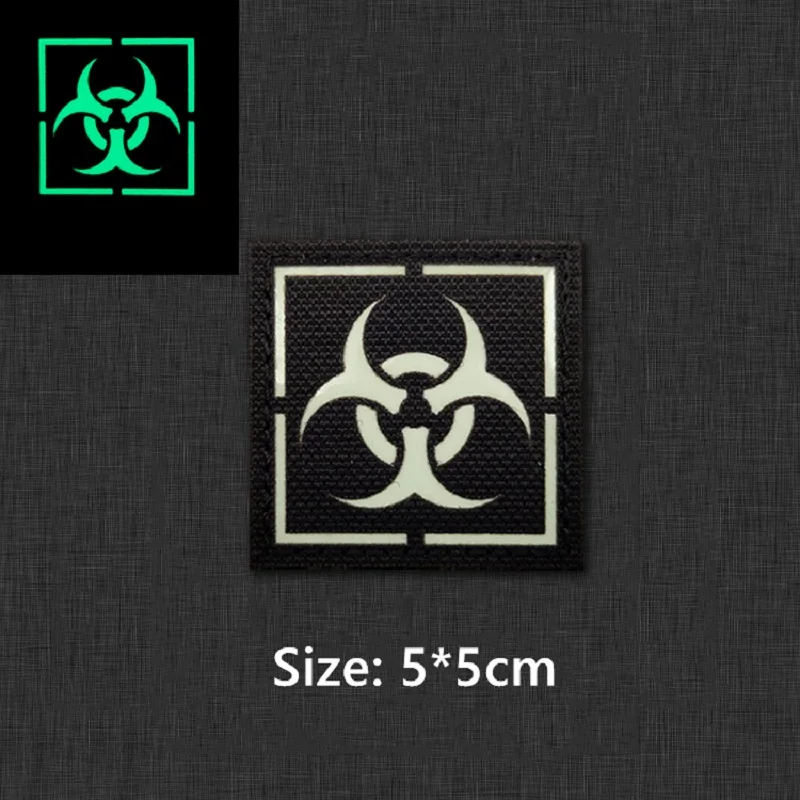Треугольная противогаз светящаяся заплатка на липучке нейлоновая тактическая