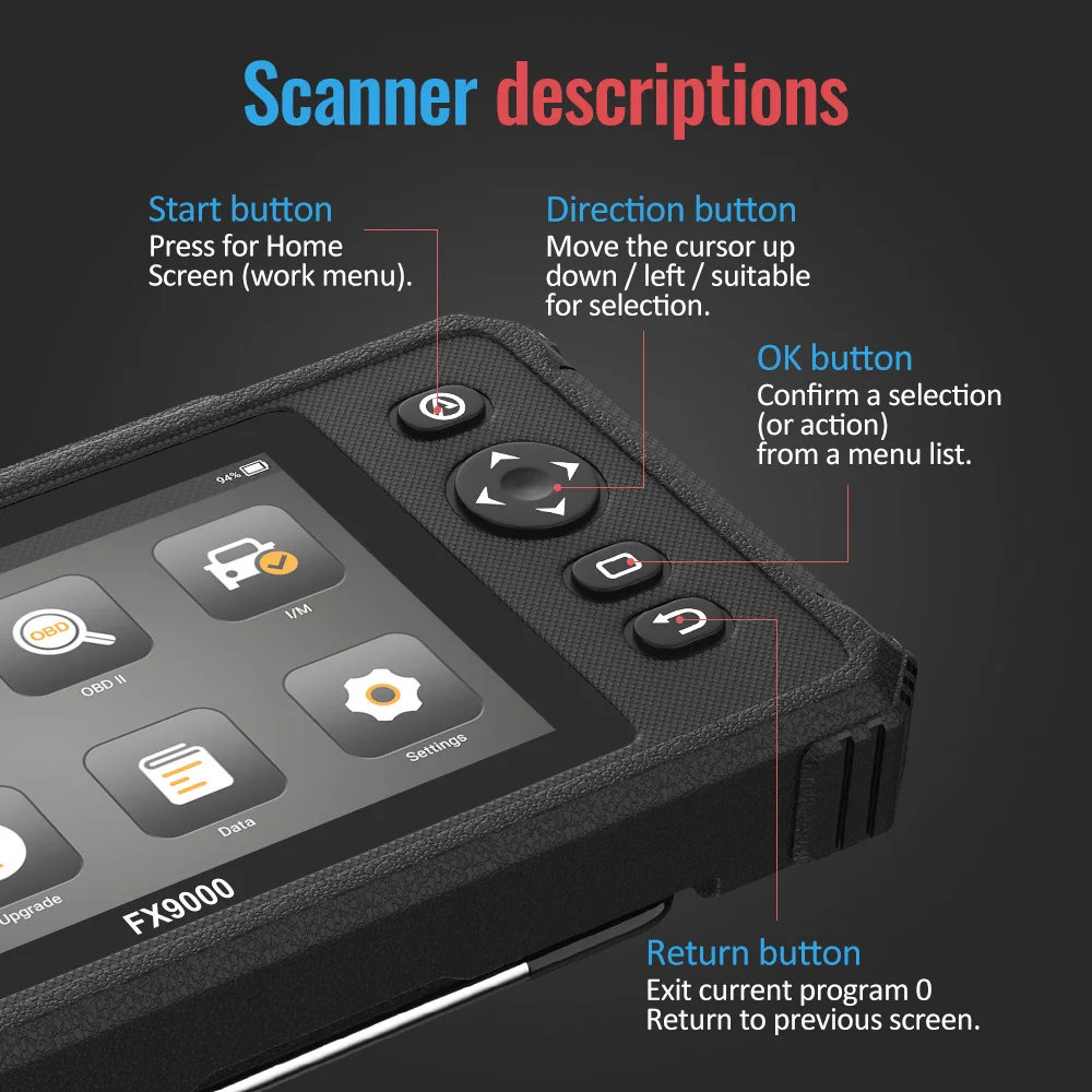 Ancel FX9000 OBD2 сканер Системы с полностью из АБС давления воздуха в шинах ПП двигателя