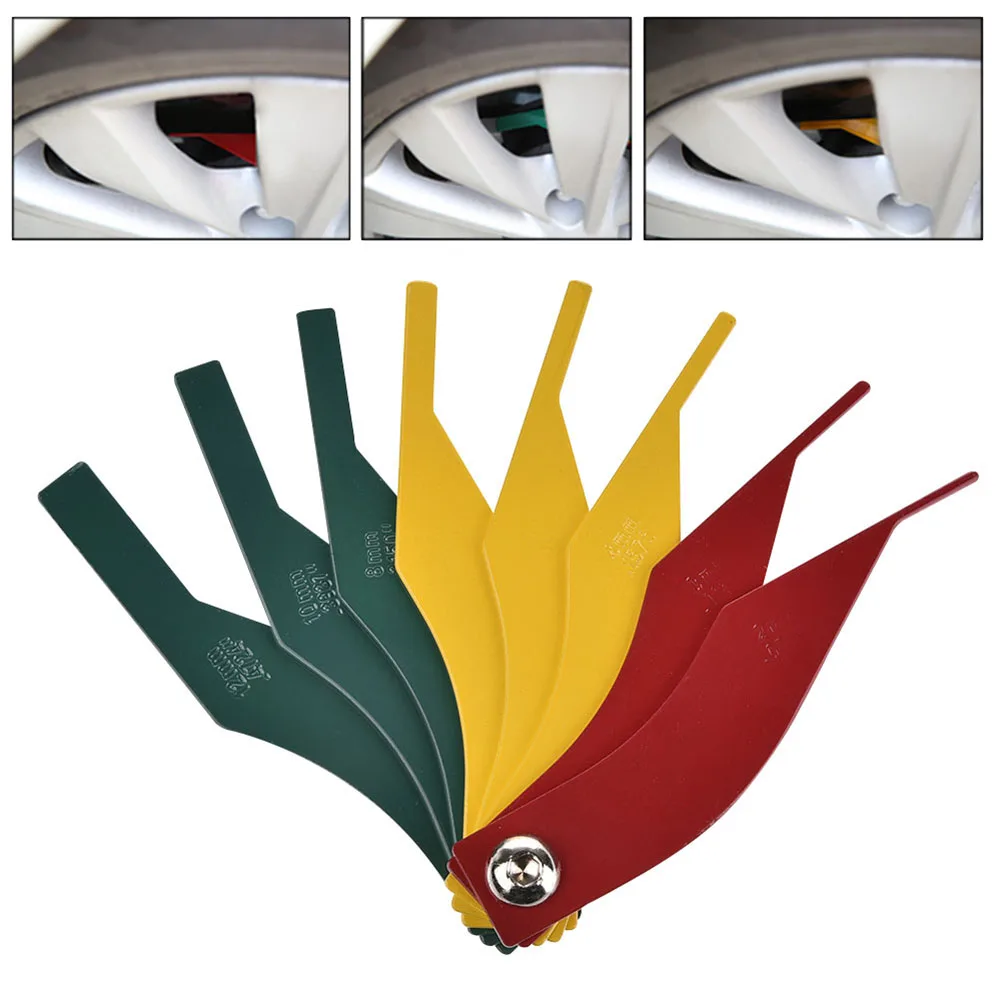 

8-In-1 Brake Pad Measuring Tool Gauge Feeler Tester Scale Lining Thickness Wear Meter Thickness Gauge Handy Measuring For Tyres
