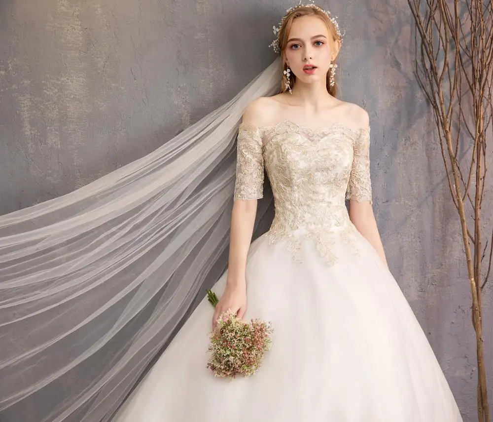 Свадебное платье на одно плечо новинка 2019 года французское свадебное цвета