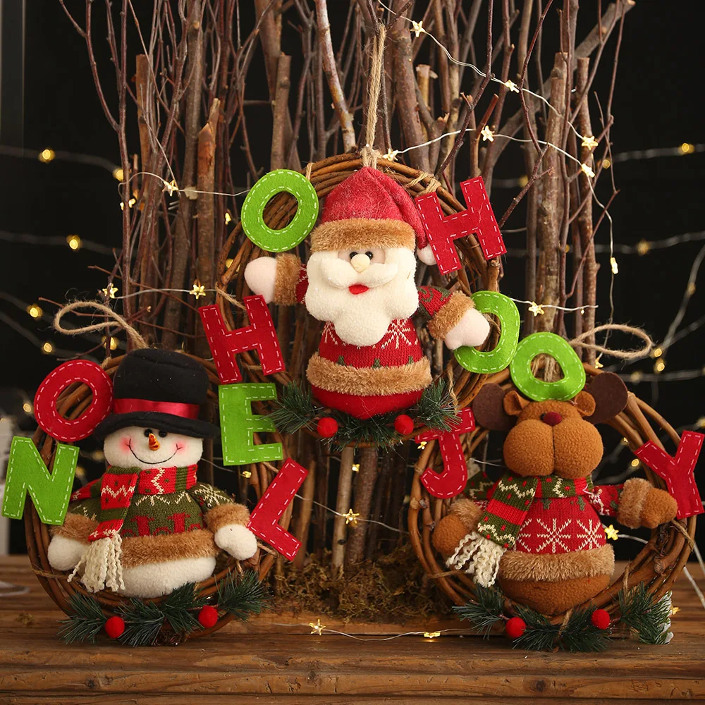 Christmas Decorations Santa Claus Doll Snow Man Elk Ornaments Gift Toy Tree For Home Enfeites De | Дом и сад