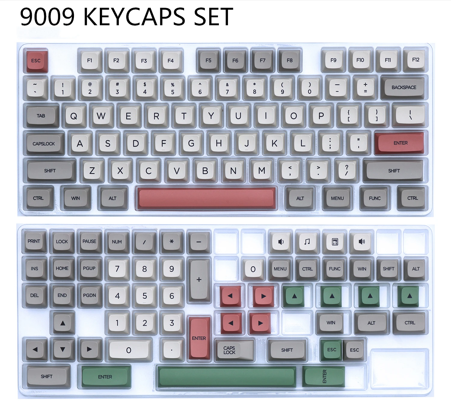 

1 Set Granite And 9009 PBT Dye Subbed Key Caps For MX Switch Mechanical Keyboard XDA Profile Retro Grey White Keycap 1.5mm