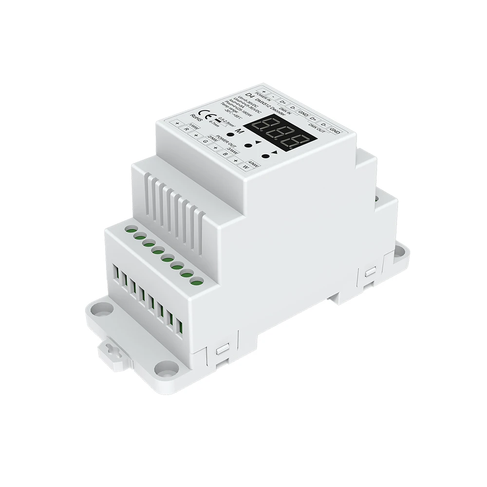 DC 12V 24V 4CH PWM Постоянное Напряжение CV DMX декодер DMX512 с дисплеем светодиодный