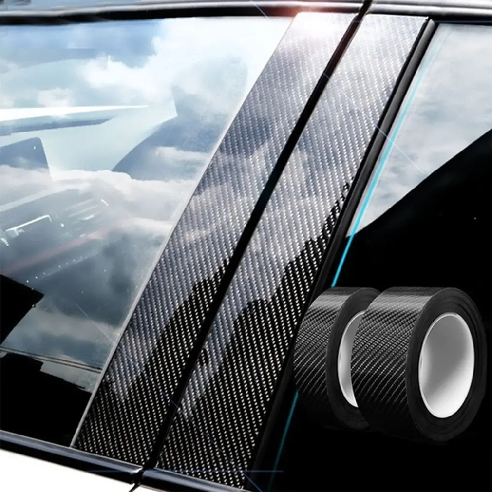 

4D Carbon Fiber Car Sticker DIY Auto Door Sill Side Mirror Anti Scratch Tape Waterproof Protect Film Auto Accessories