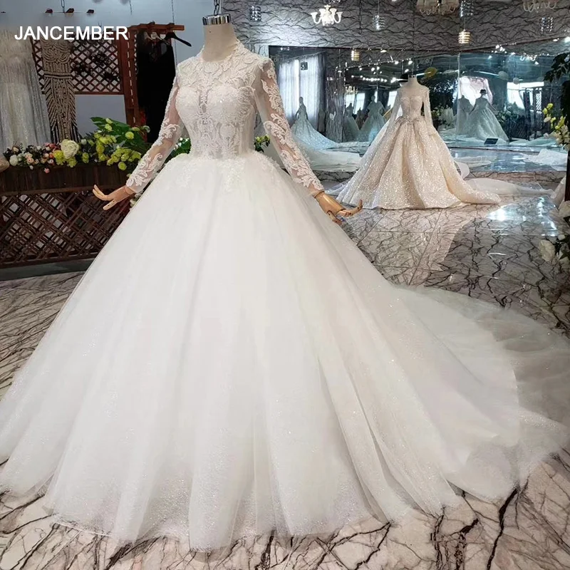 HTL362 мусульманское бальное платье свадебные платья 2020 с длинным рукавом О