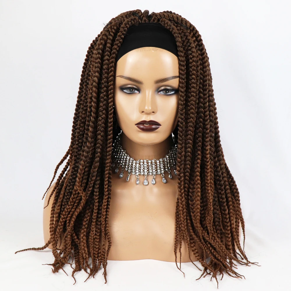 Парики на голову Длинные вязаные крючком волосы плетеные парики коричневые