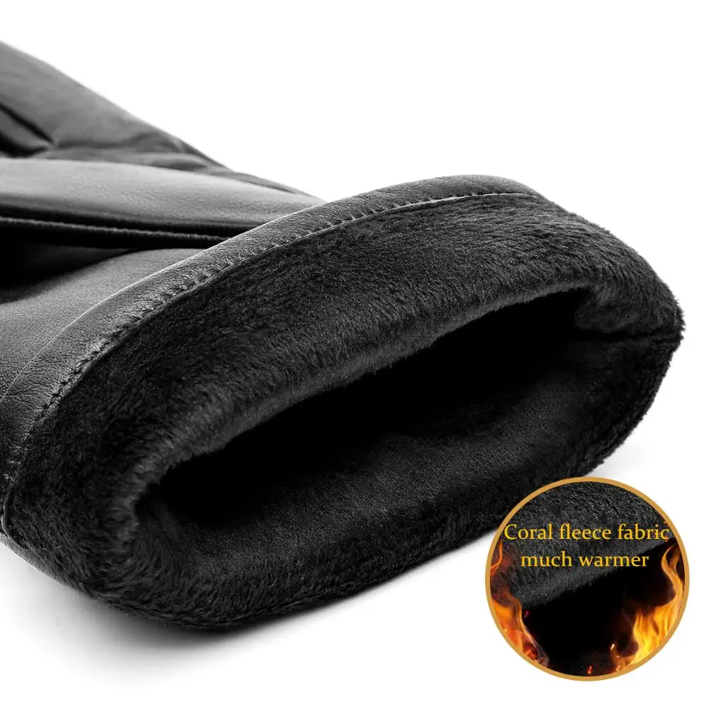 Мужские теплые перчатки BISON DENIM черные ветрозащитные непромокаемые из