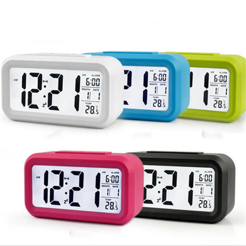 

Time and temperature digital meter snooze alarm clock children wake up alarm clock children's desk clock night light