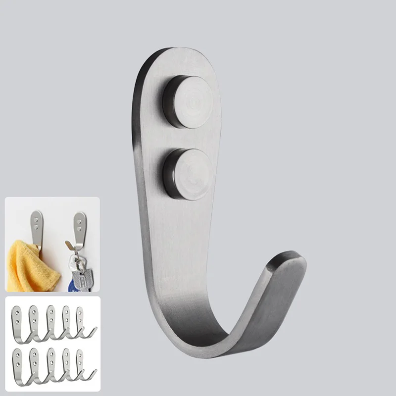 

10 Pcs Kitchen Hanger Hooks Bathroom Clothes Hook Organizer Stainless Steel Components U-shaped Dull Silver Color Free Shipping