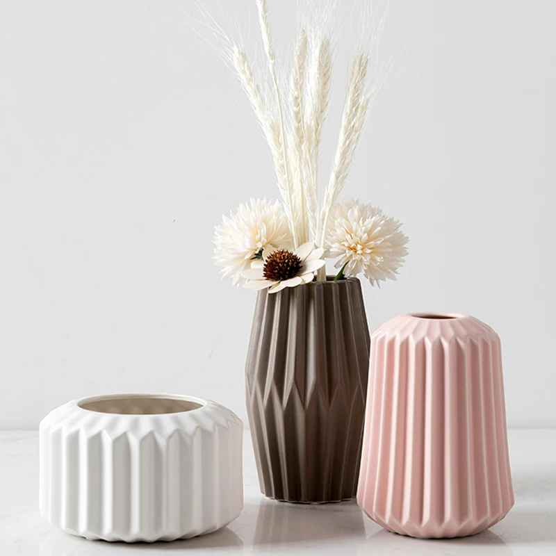 Скандинавская керамическая ваза в стиле оригами минималистичные геометрические