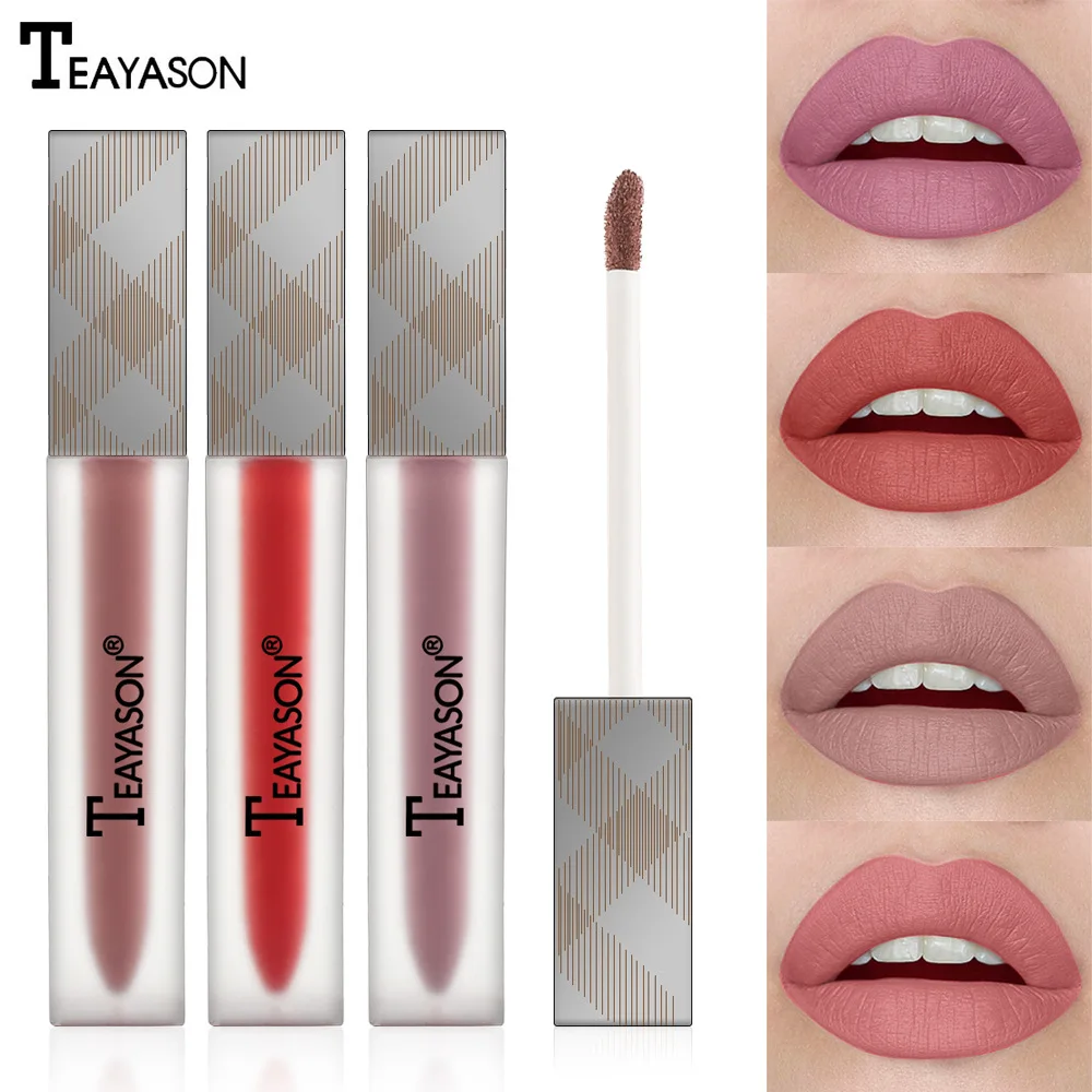 1 шт. Женская модная жидкая матовая помада бархатный блеск для губ нюдовый макияж