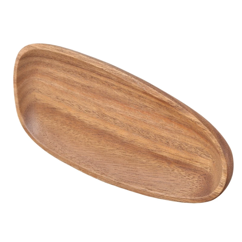 

Lovesickness Wood Irregular Solid Wood Pan Plate Fruit Dishes Saucer Tea Tray Dessert Dinner Plate Tableware,30X12cm