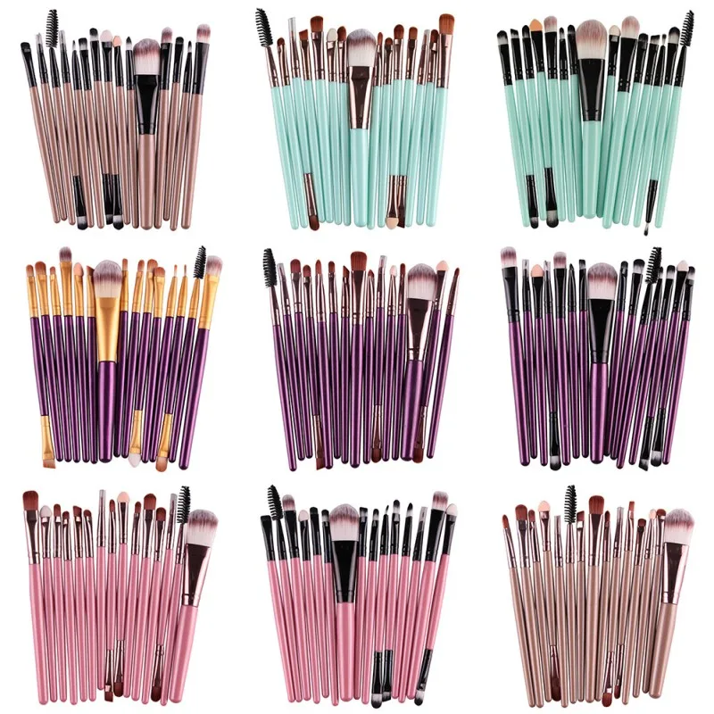 

15Pcs Cosmetic Makeup Brush Foundation Eyeshadow Eyeliner Lip Make Up Eye Brushes Maquiagem Set
