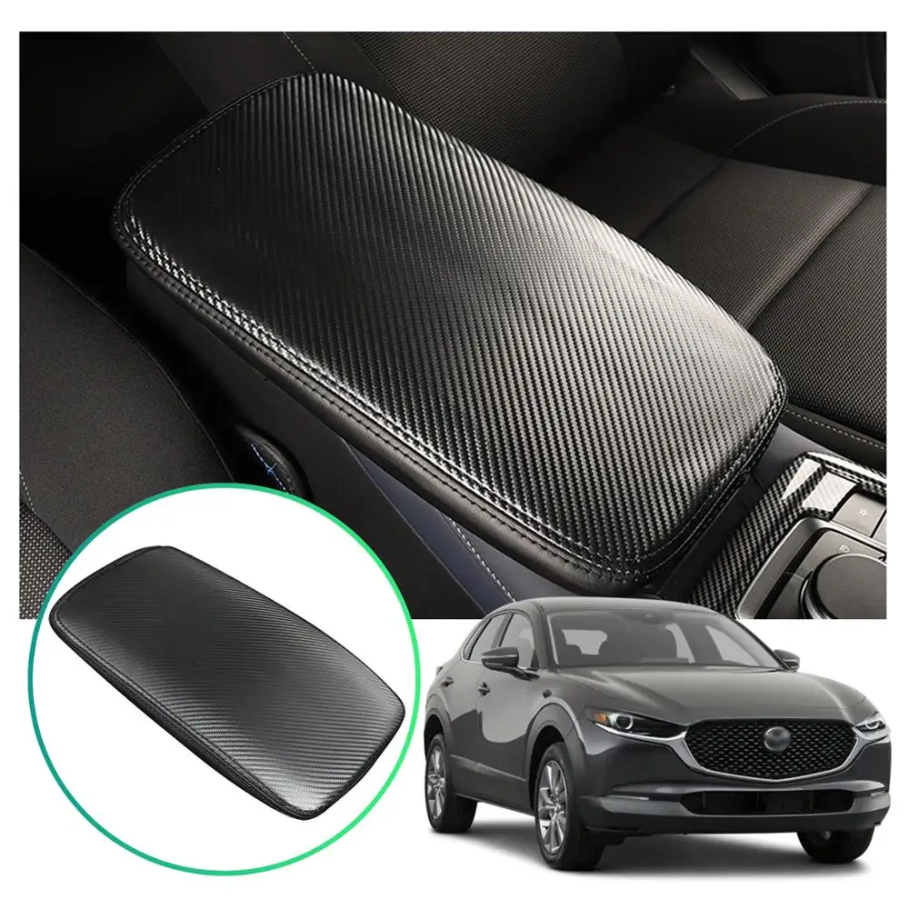 

LFOTPP Car Armrest Box Cover For CX-30 DM 2019 2020 Vehicle Interior Central Control Armrest Storage Box Pad Black