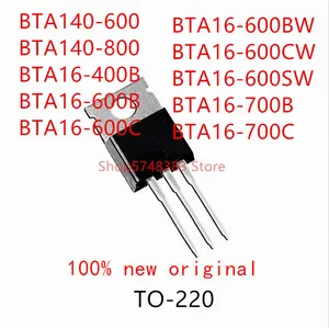 10PCS BTA140-600 BTA140-800 BTA16-400B BTA16-600B BTA16-600C BTA16-600BW BTA16-600CW BTA16-600SW BTA16-700B BTA16-700C TO-220